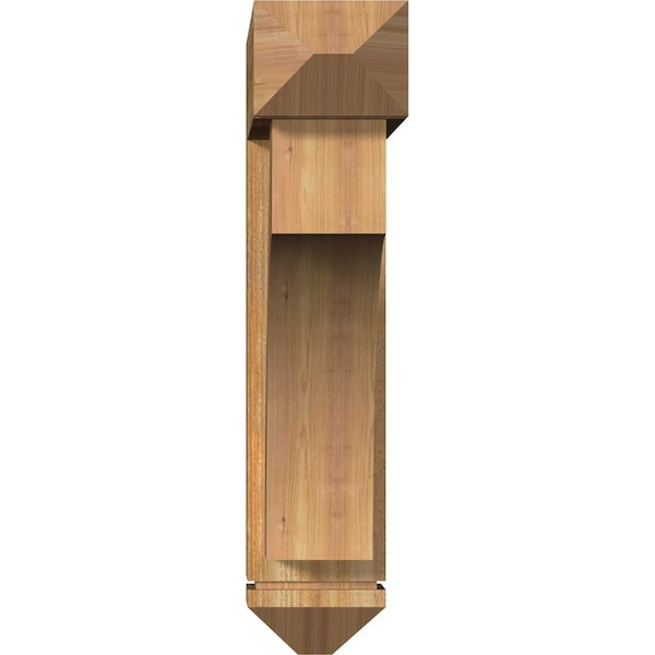 Westlake Arts And Crafts Rough Sawn Bracket W/ Offset Brace, Western Red Cedar, 8W X 32D X 36H